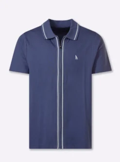 Kurzarmshirt mit durchgehendem Reißverschluss