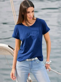 Kurzarmshirt mit Elasthan-Anteil