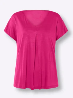 Kurzarmshirt mit Falte vorne