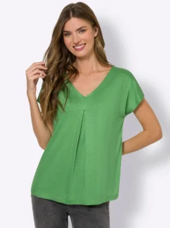Kurzarmshirt mit Falte vorne