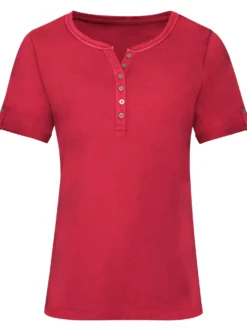 Kurzarmshirt mit fixiertem Ärmel-Aufschlag