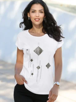 Kurzarmshirt mit Folien-Print