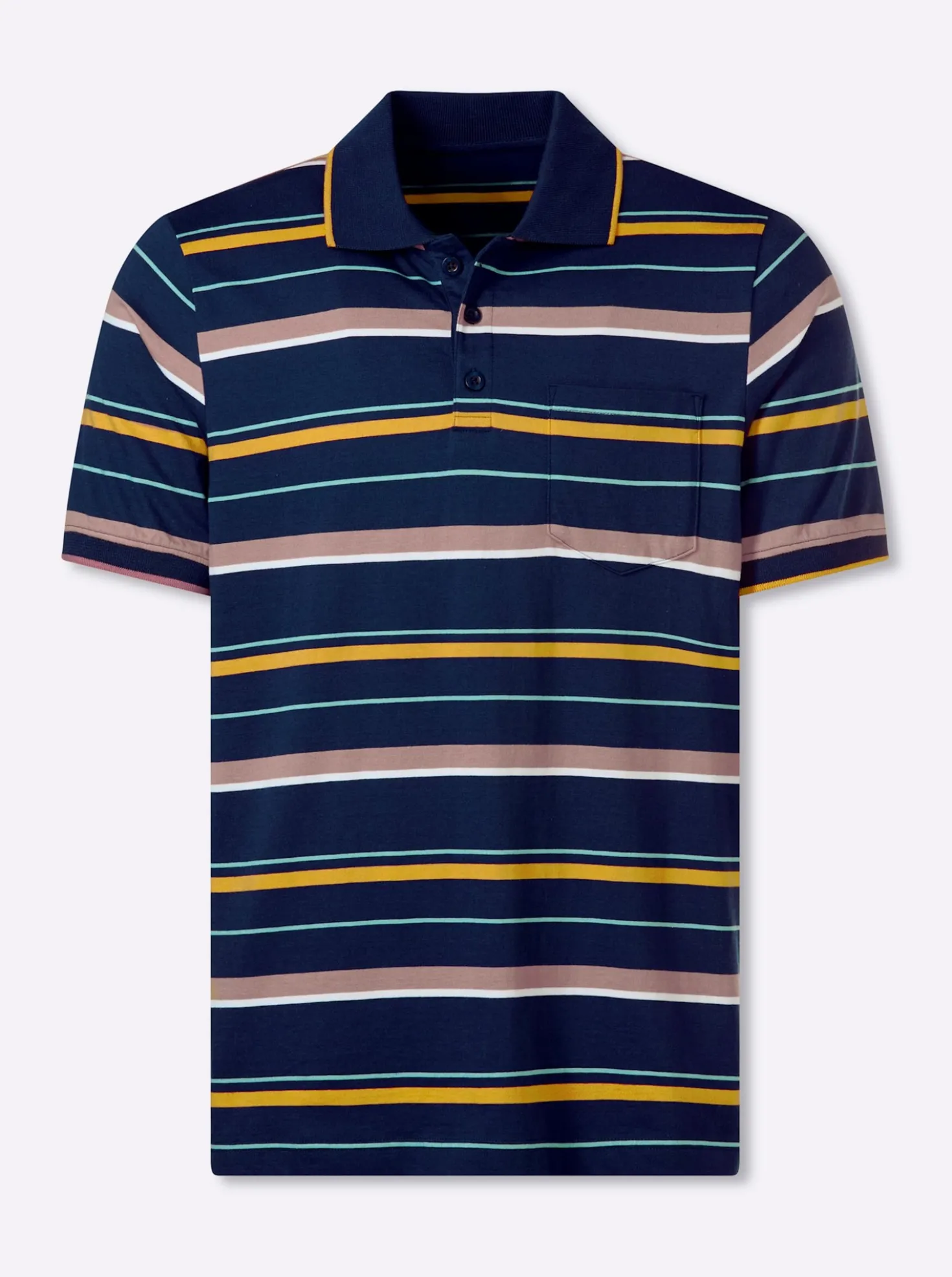 Kurzarmshirt mit garngefärbten Streifen