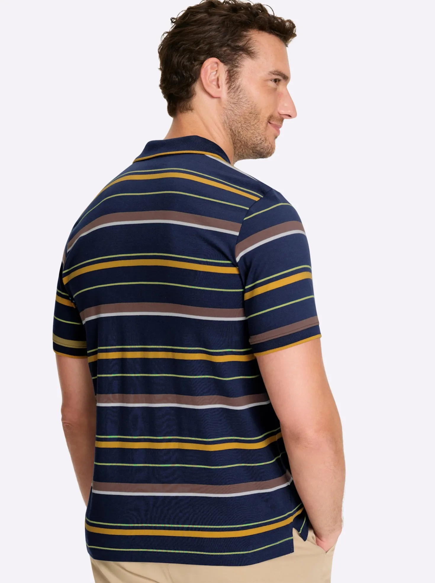 Kurzarmshirt mit garngefärbten Streifen