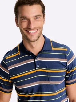 Kurzarmshirt mit garngefärbten Streifen