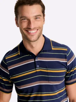 Kurzarmshirt mit garngefärbten Streifen