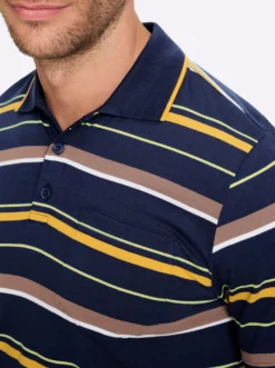 Kurzarmshirt mit garngefärbten Streifen