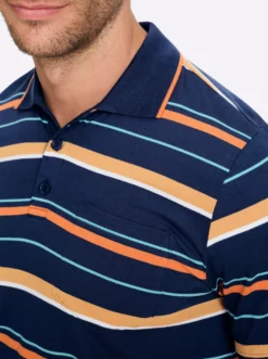 Kurzarmshirt mit garngefärbten Streifen