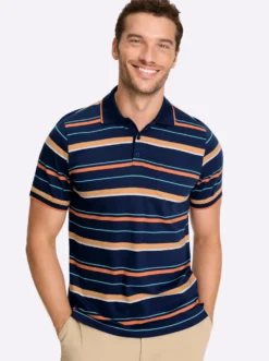 Kurzarmshirt mit garngefärbten Streifen