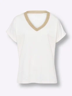 Kurzarmshirt mit Glanz-Akzenten
