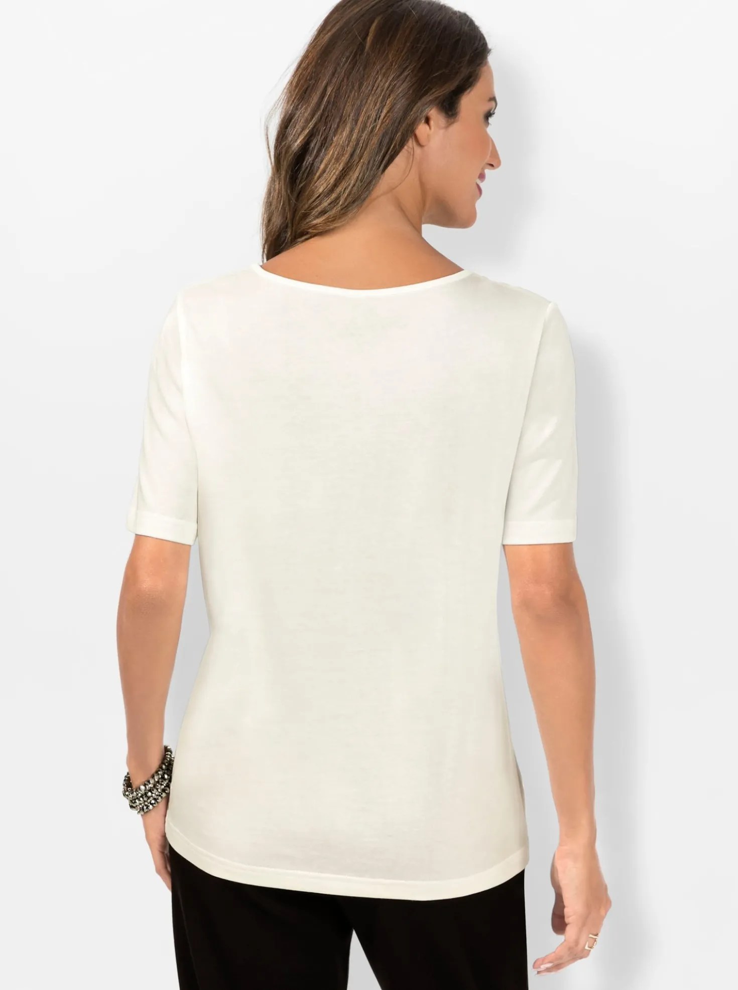 Kurzarmshirt mit Glanz-Details
