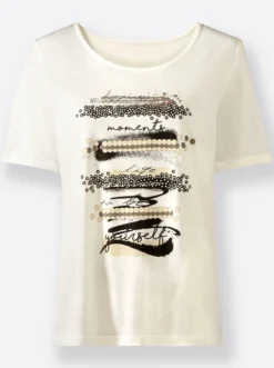 Kurzarmshirt mit Glanz-Details