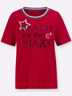 Kurzarmshirt mit Glanz-Details