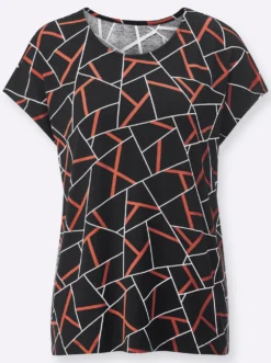 Kurzarmshirt mit grafischem Dessin
