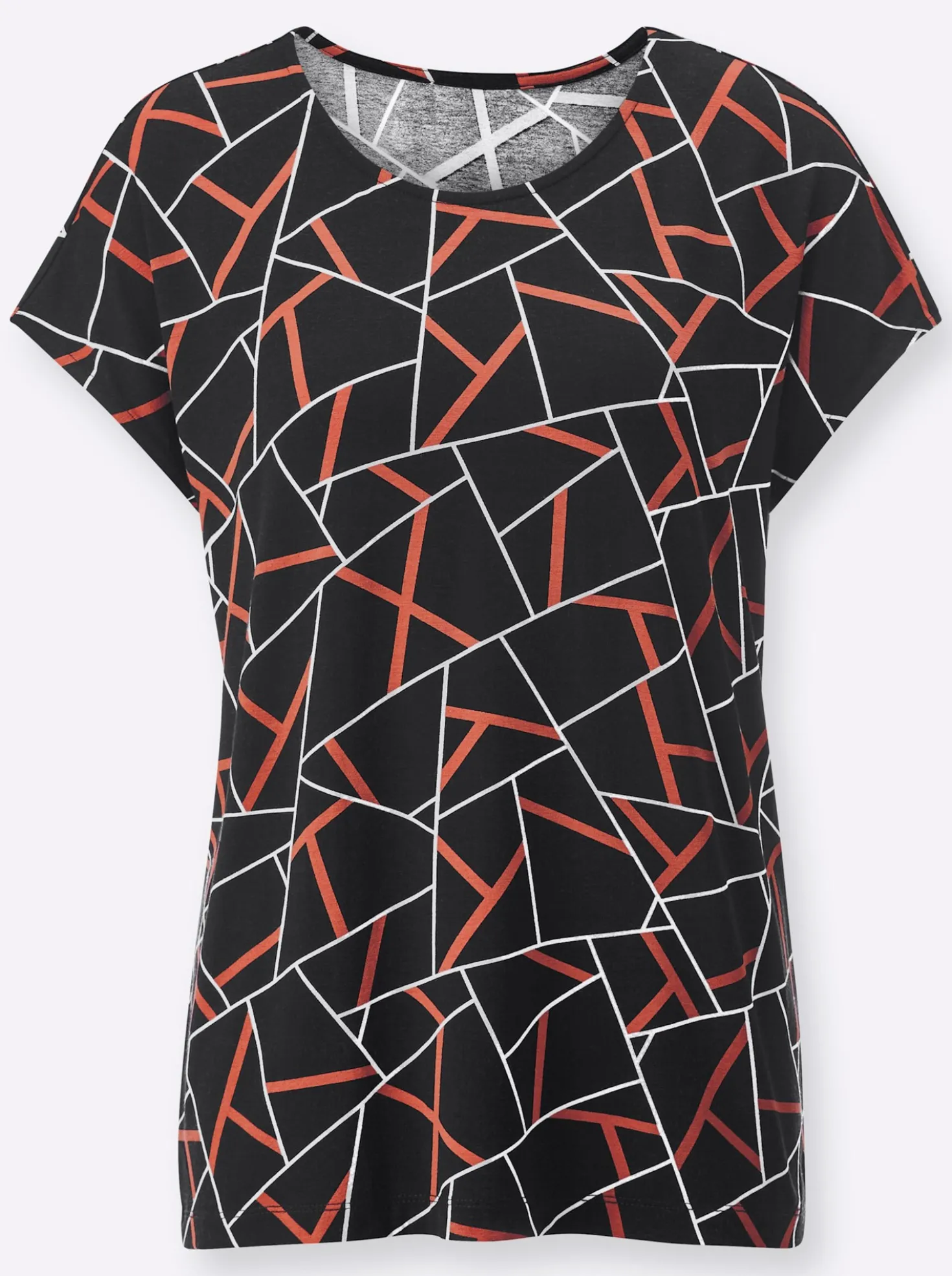Kurzarmshirt mit grafischem Dessin