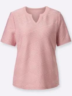 Kurzarmshirt mit Jacquard-Struktur