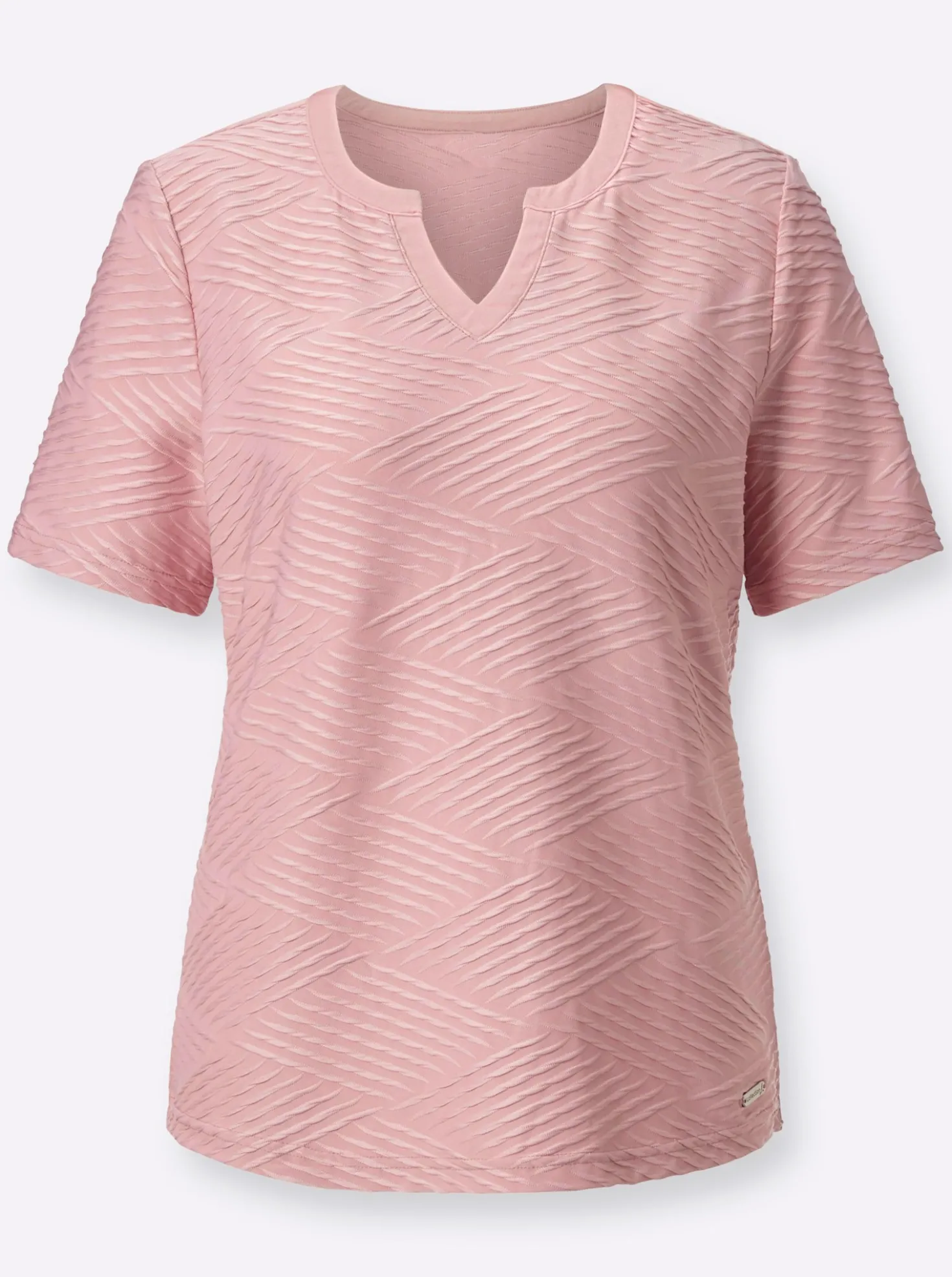 Kurzarmshirt mit Jacquard-Struktur