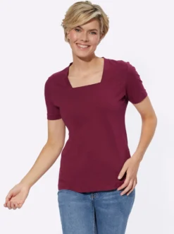 Kurzarmshirt mit Karree-Ausschnitt