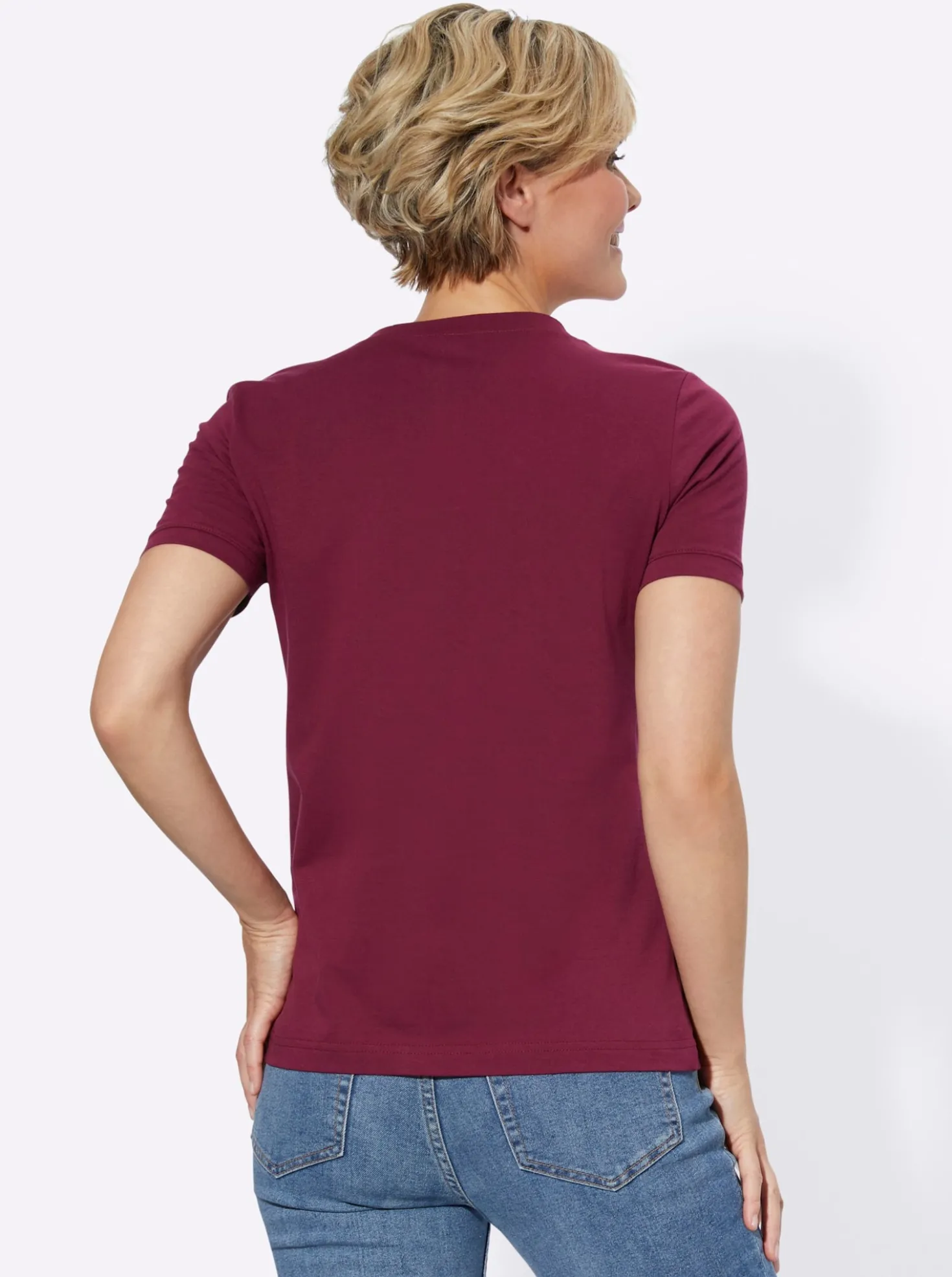 Kurzarmshirt mit Karree-Ausschnitt