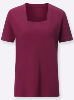 Kurzarmshirt mit Karree-Ausschnitt