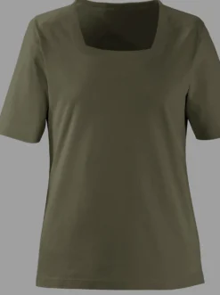 Kurzarmshirt mit Karree-Ausschnitt
