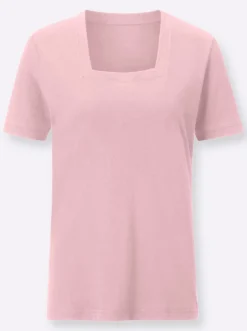 Kurzarmshirt mit Karree-Ausschnitt