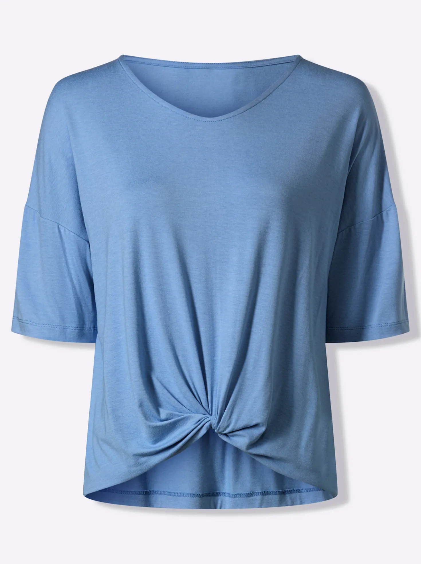 Kurzarmshirt mit Knoten-Optik