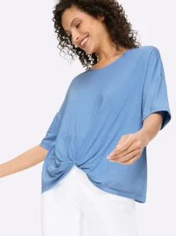 Kurzarmshirt mit Knoten-Optik