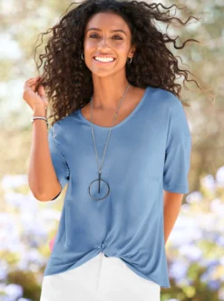 Kurzarmshirt mit Knoten-Optik