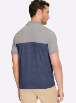 Kurzarmshirt mit Kontrast-Dessin