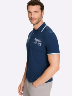Kurzarmshirt mit Kontrast-Details, Pikee