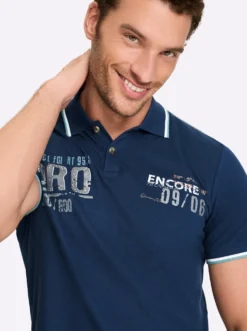 Kurzarmshirt mit Kontrast-Details, Pikee