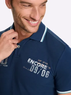 Kurzarmshirt mit Kontrast-Details, Pikee