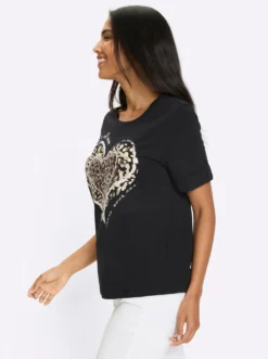 Kurzarmshirt mit Leo-Print