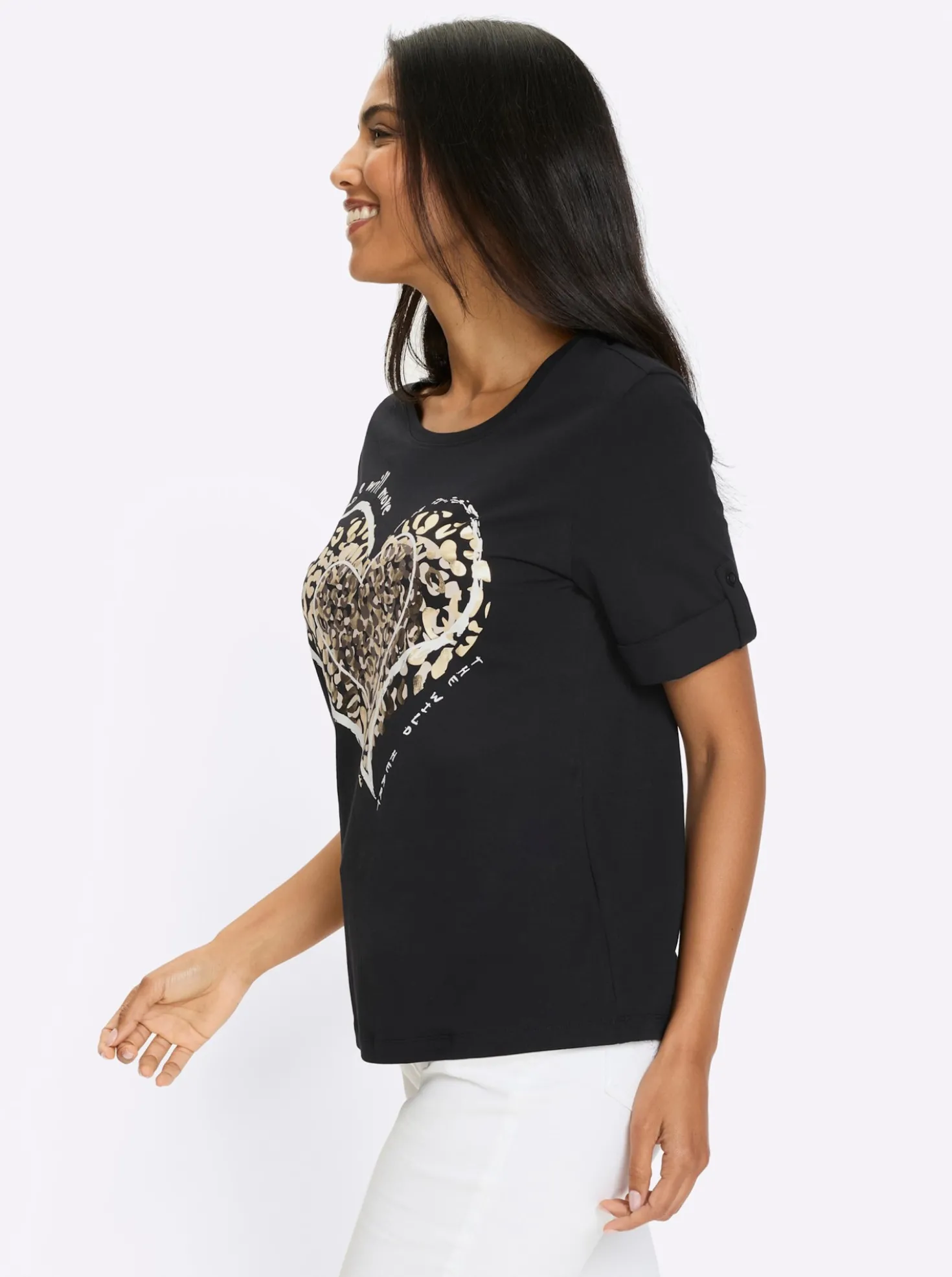 Kurzarmshirt mit Leo-Print