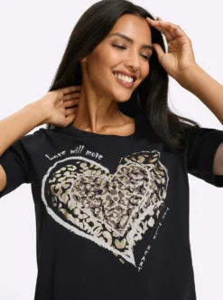 Kurzarmshirt mit Leo-Print