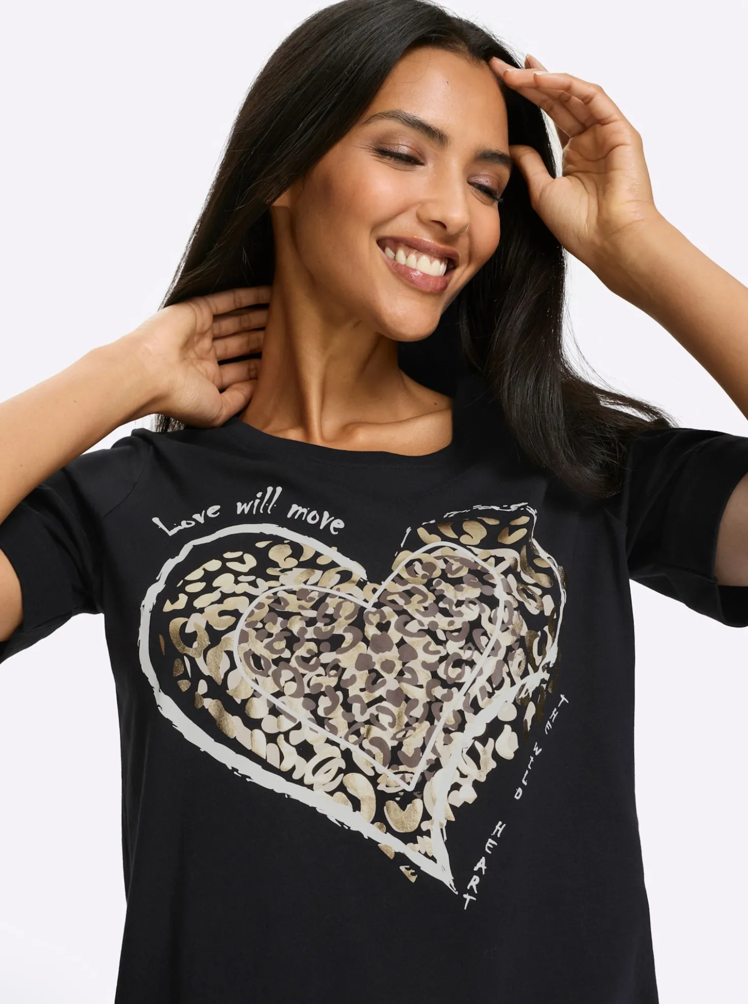 Kurzarmshirt mit Leo-Print