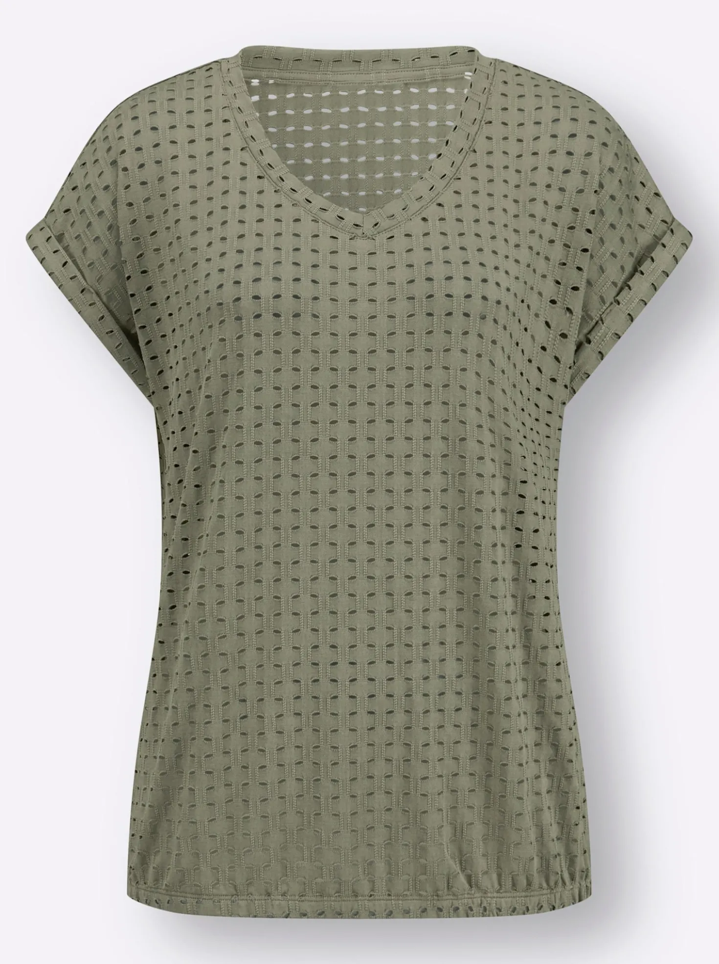 Kurzarmshirt mit Lochmuster