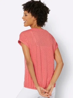 Kurzarmshirt mit Lochmuster