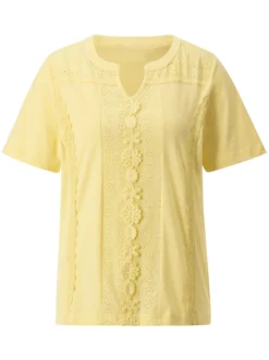 Kurzarmshirt mit Lochstickerei