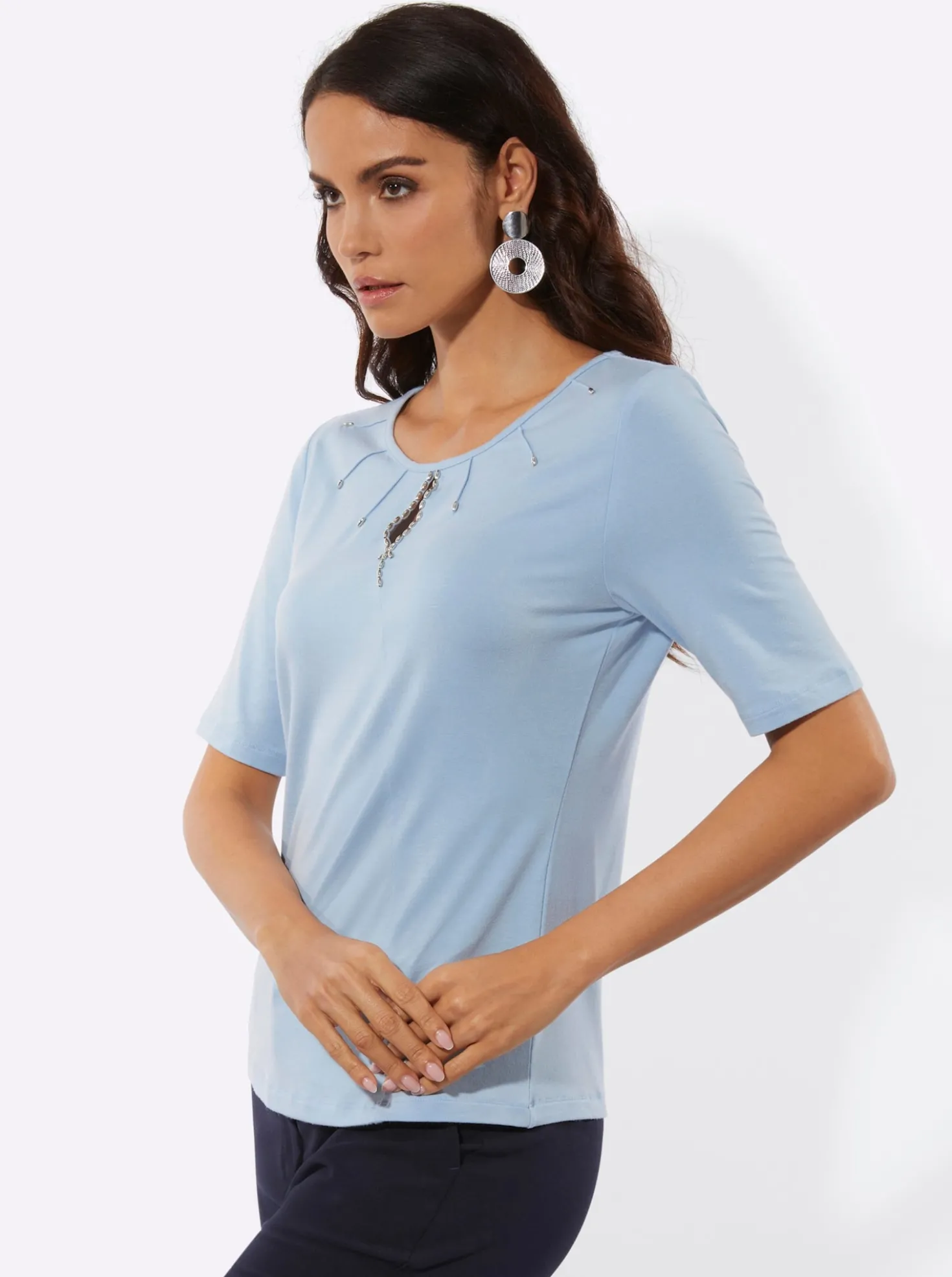 Kurzarmshirt mit Lyocell
