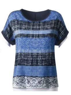 Kurzarmshirt mit Matt-Satin