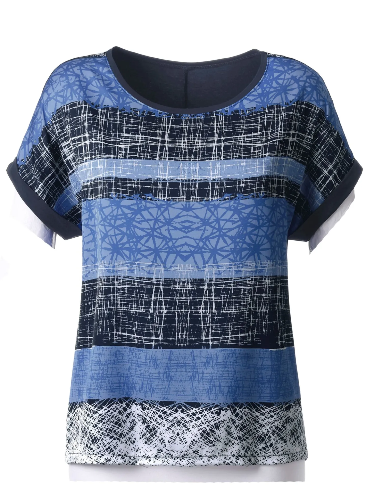 Kurzarmshirt mit Matt-Satin