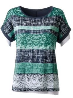 Kurzarmshirt mit Matt-Satin