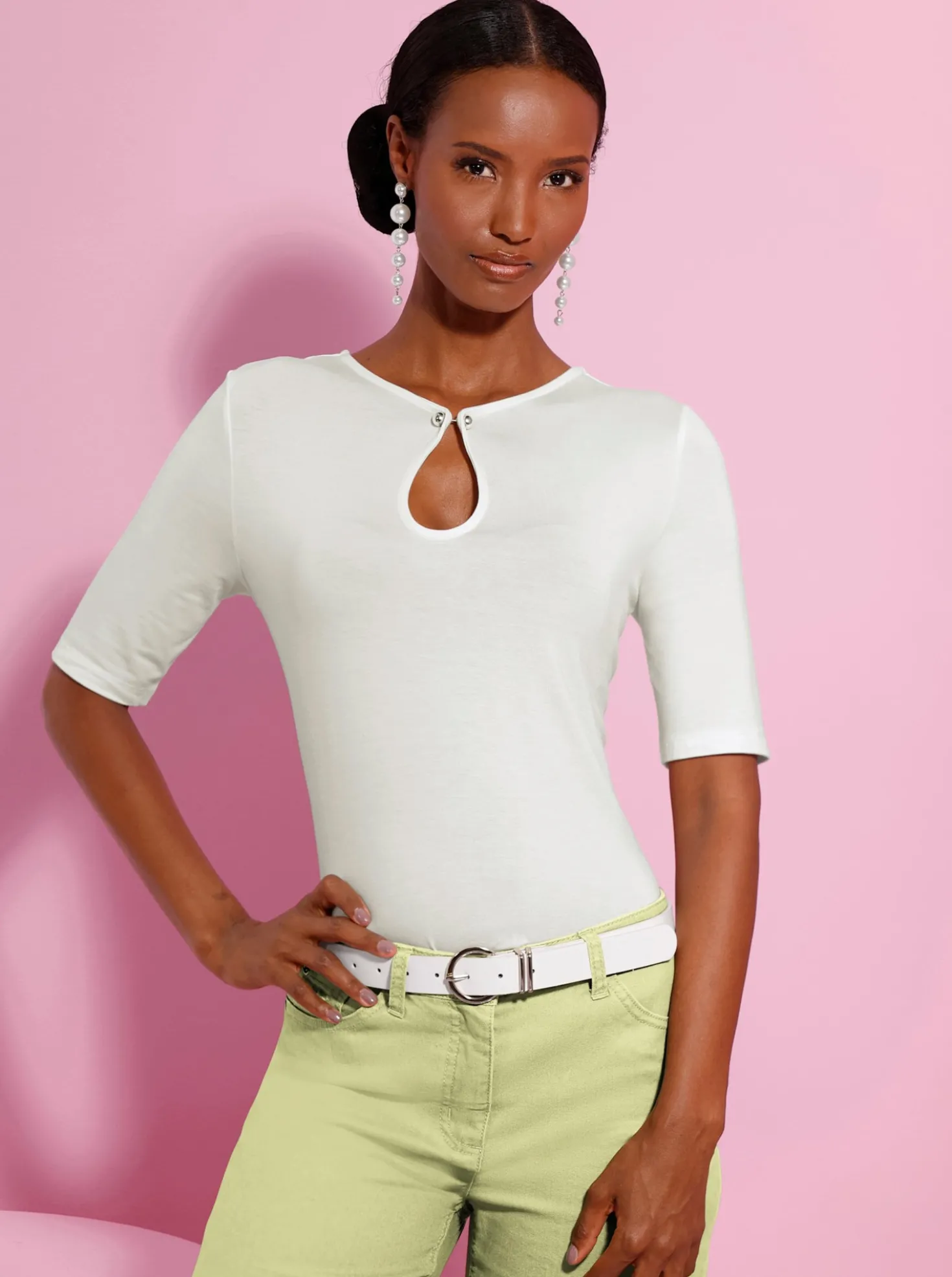 Kurzarmshirt mit Modal