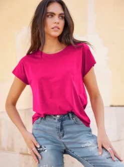 Kurzarmshirt mit Modal