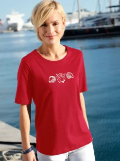 Kurzarmshirt mit Muschel-Druck