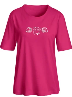 Kurzarmshirt mit Muschel-Druck