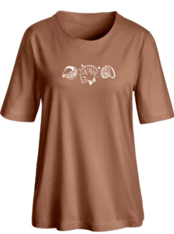 Kurzarmshirt mit Muschel-Druck