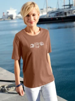 Kurzarmshirt mit Muschel-Druck